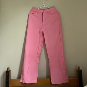 Pink Straight Leg Jeans